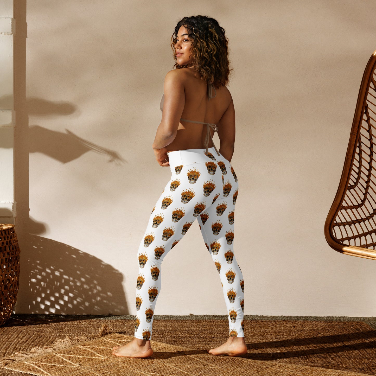 Flaming Skull Yoga Leggings