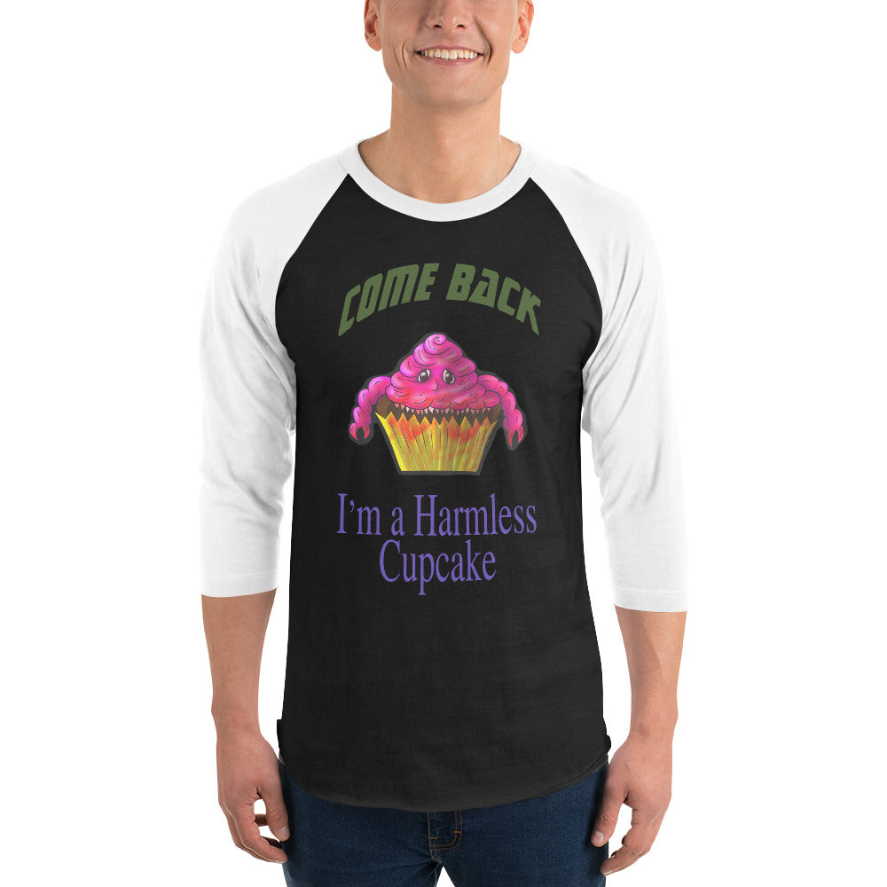 Harmless Cupcake 3/4 sleeve raglan shirt