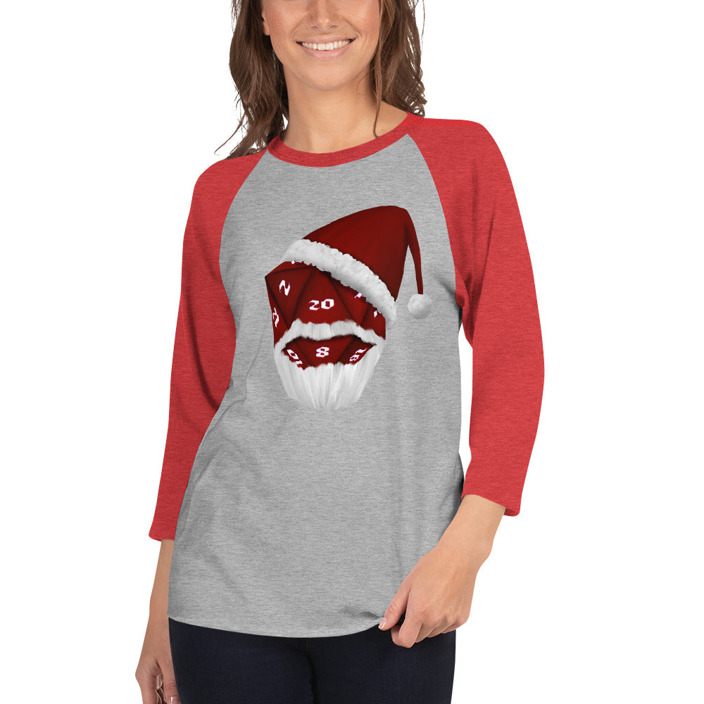 Santa Dice 3/4 sleeve raglan shirt
