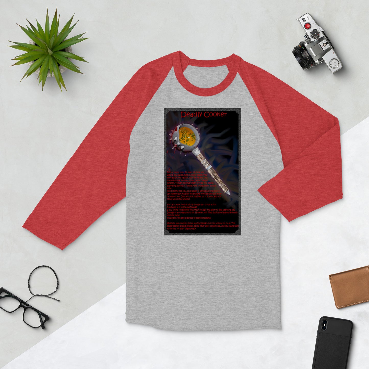 Deadly Cooker 3/4 sleeve raglan shirt