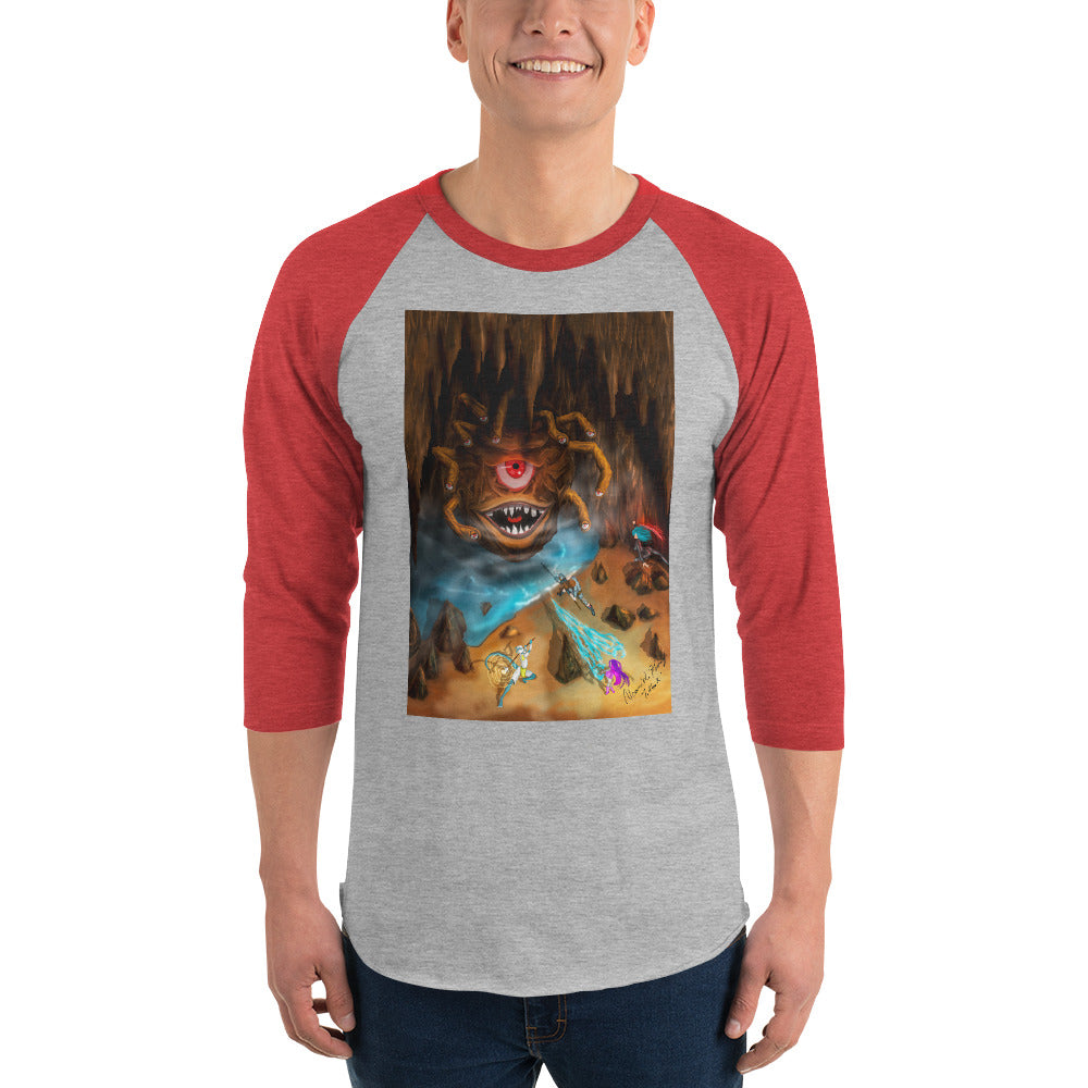 Beholder Party Fight 3/4 sleeve raglan shirt