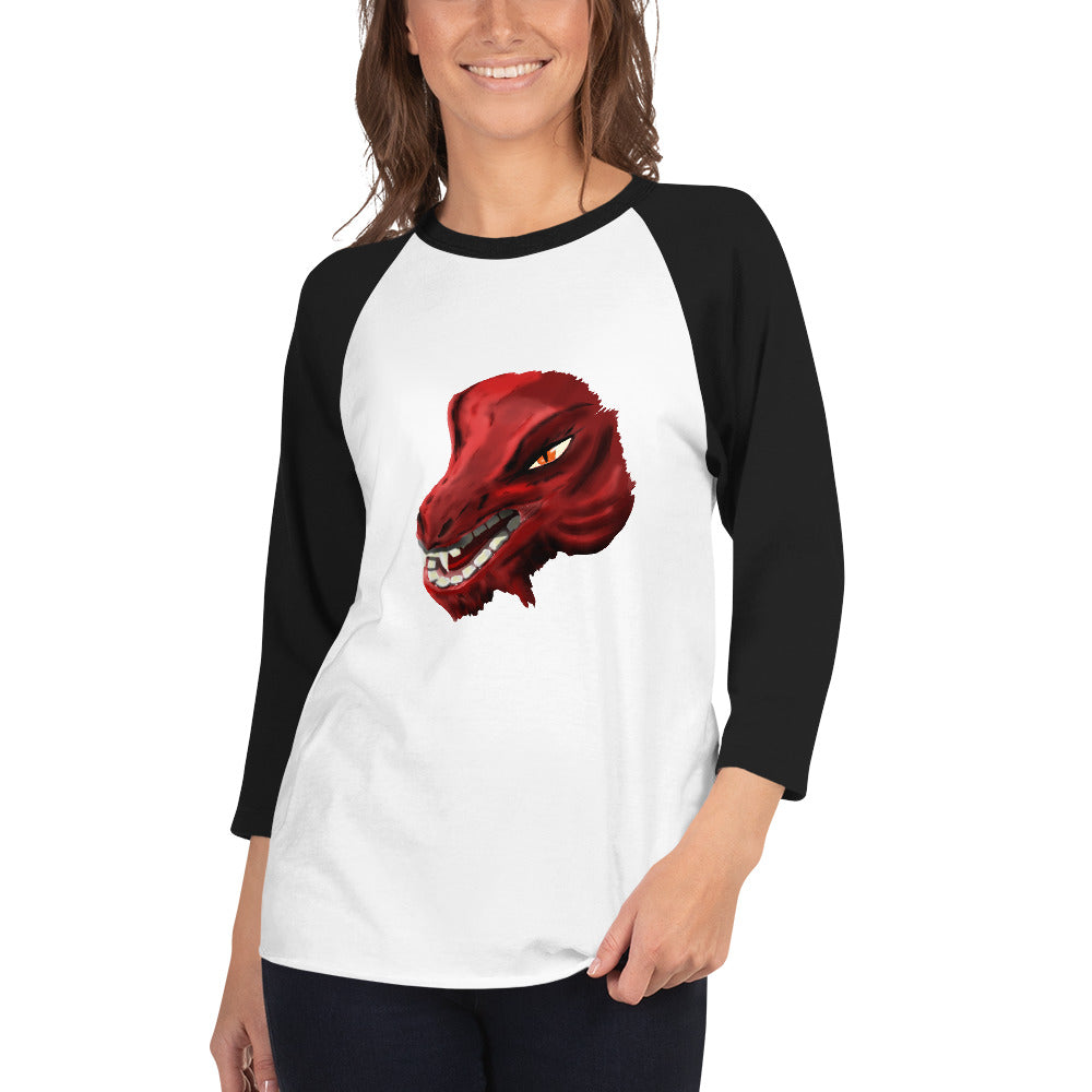 Demon Kobold Head 3/4 sleeve raglan shirt