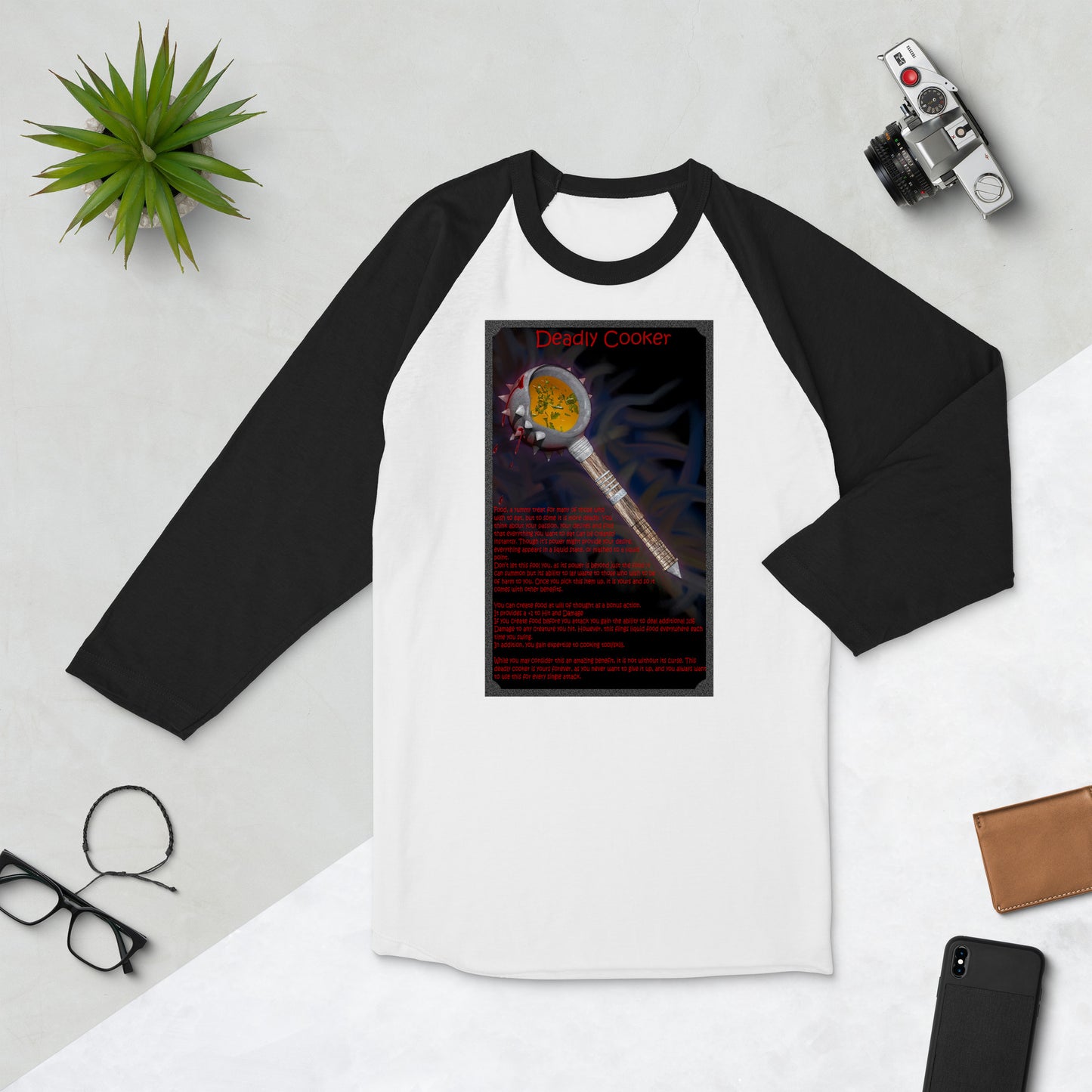 Deadly Cooker 3/4 sleeve raglan shirt