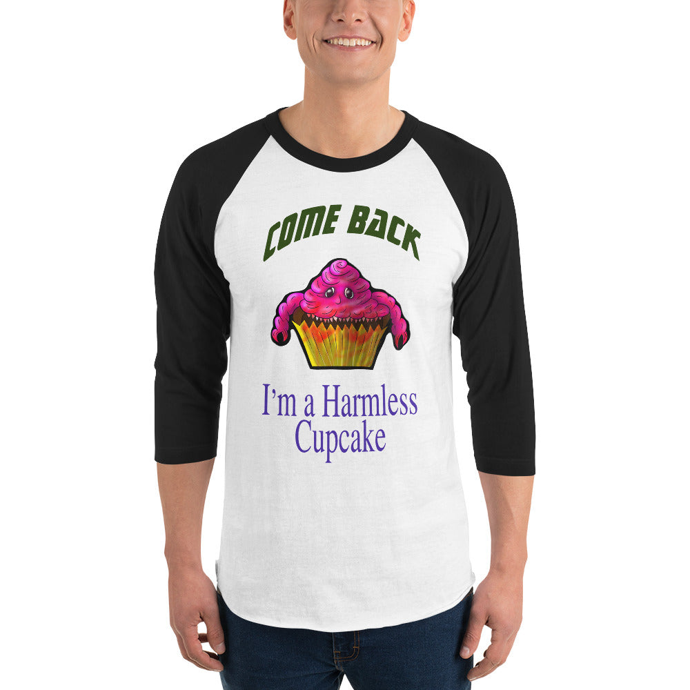 Harmless Cupcake 3/4 sleeve raglan shirt
