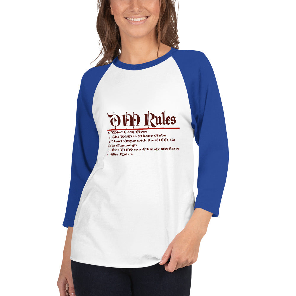 DM Rules 3/4 sleeve raglan shirt