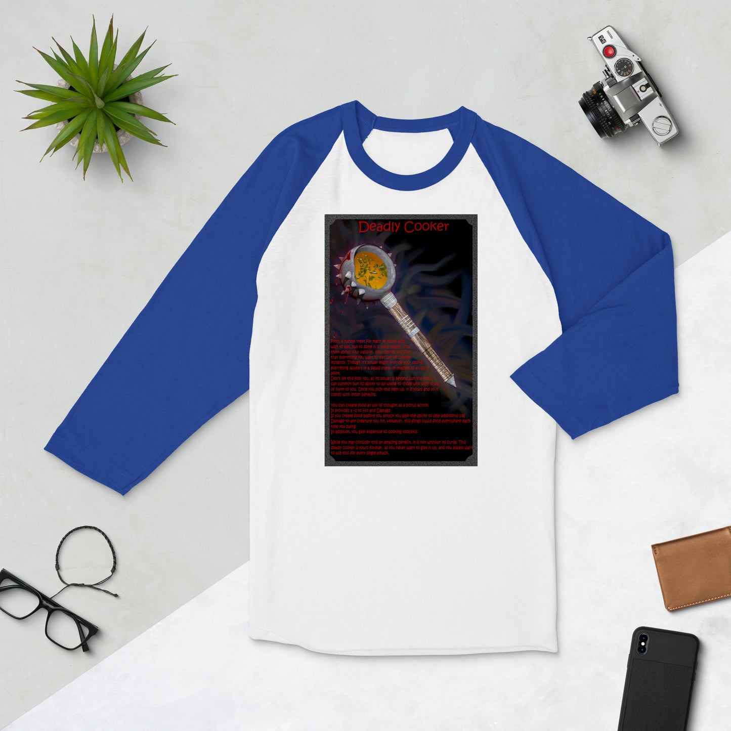 Deadly Cooker 3/4 sleeve raglan shirt