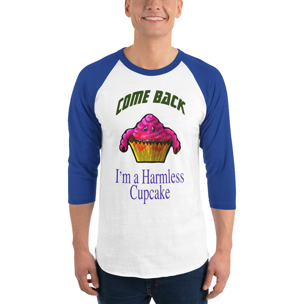 Harmless Cupcake 3/4 sleeve raglan shirt