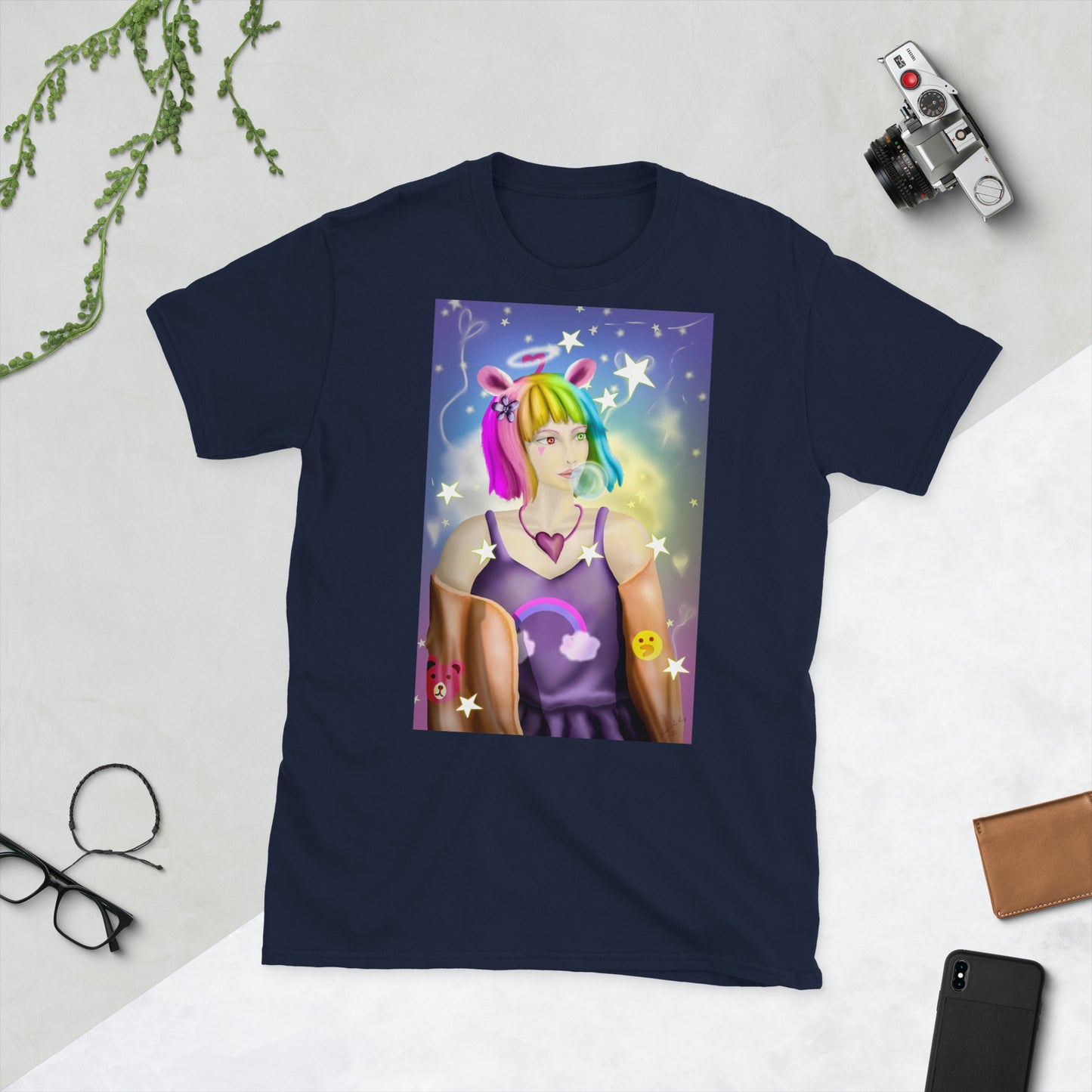 Bunny Bear Character Short-Sleeve Unisex T-Shirt