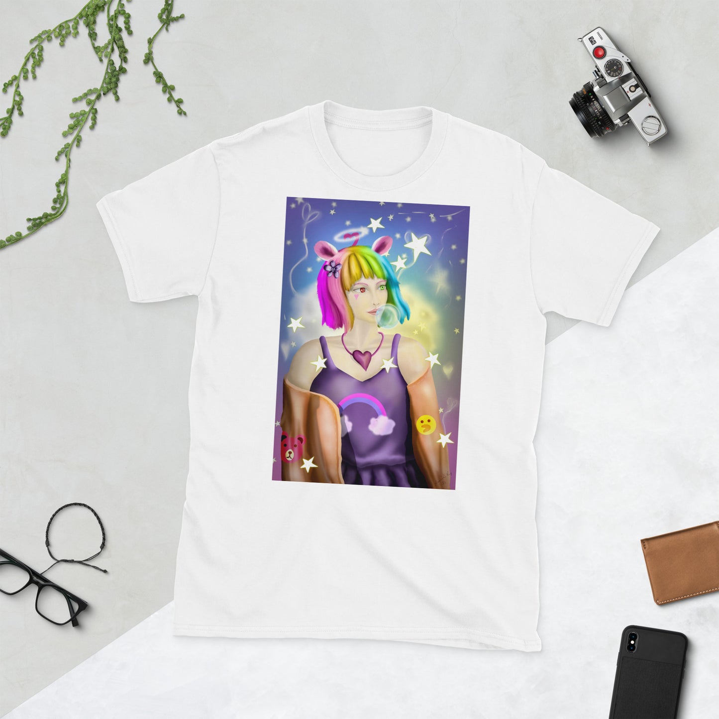 Bunny Bear Character Short-Sleeve Unisex T-Shirt
