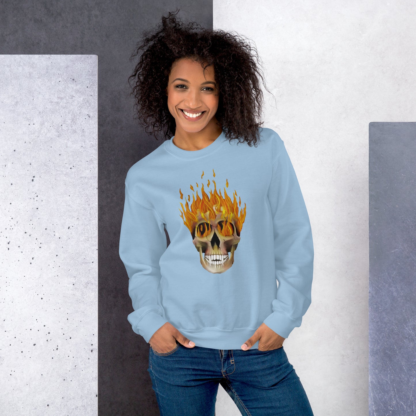 Flaming Skull Unisex Sweatshirt
