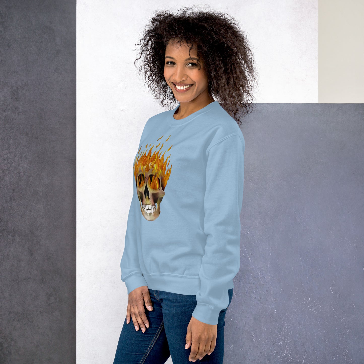 Flaming Skull Unisex Sweatshirt