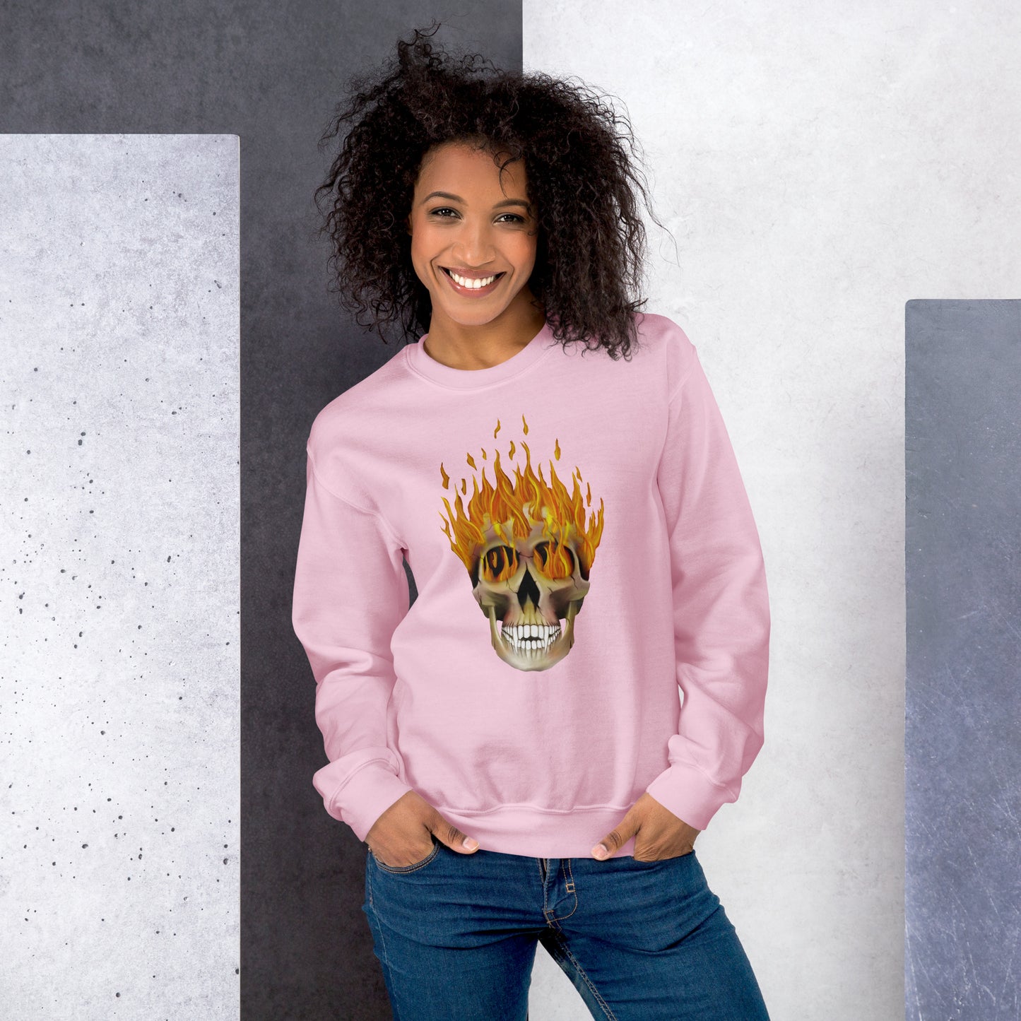 Flaming Skull Unisex Sweatshirt