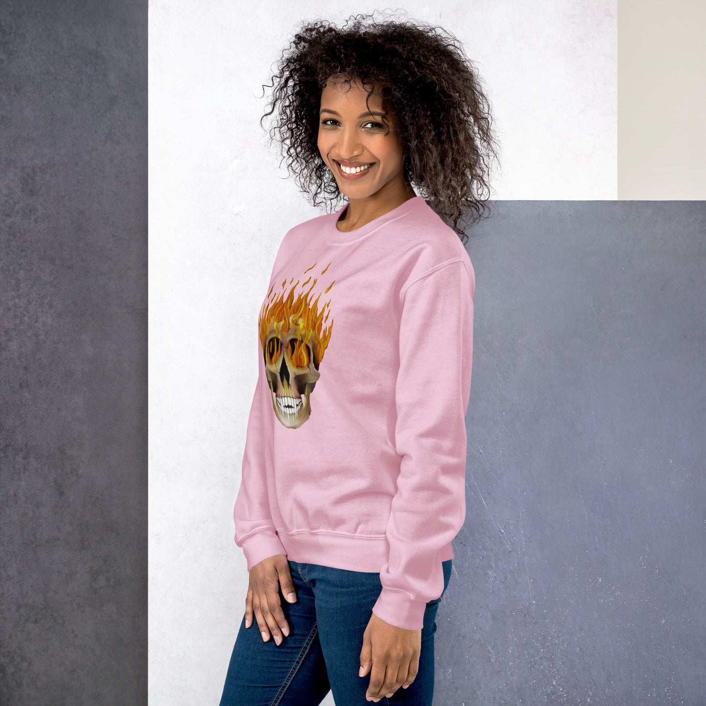 Flaming Skull Unisex Sweatshirt