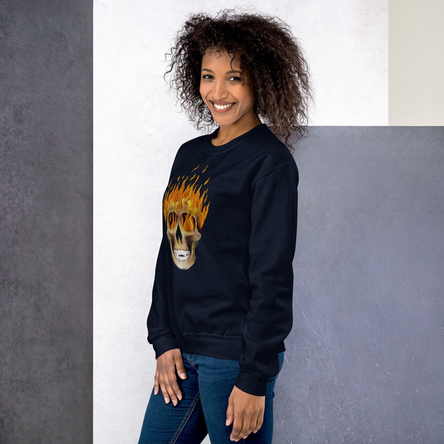 Flaming Skull Unisex Sweatshirt