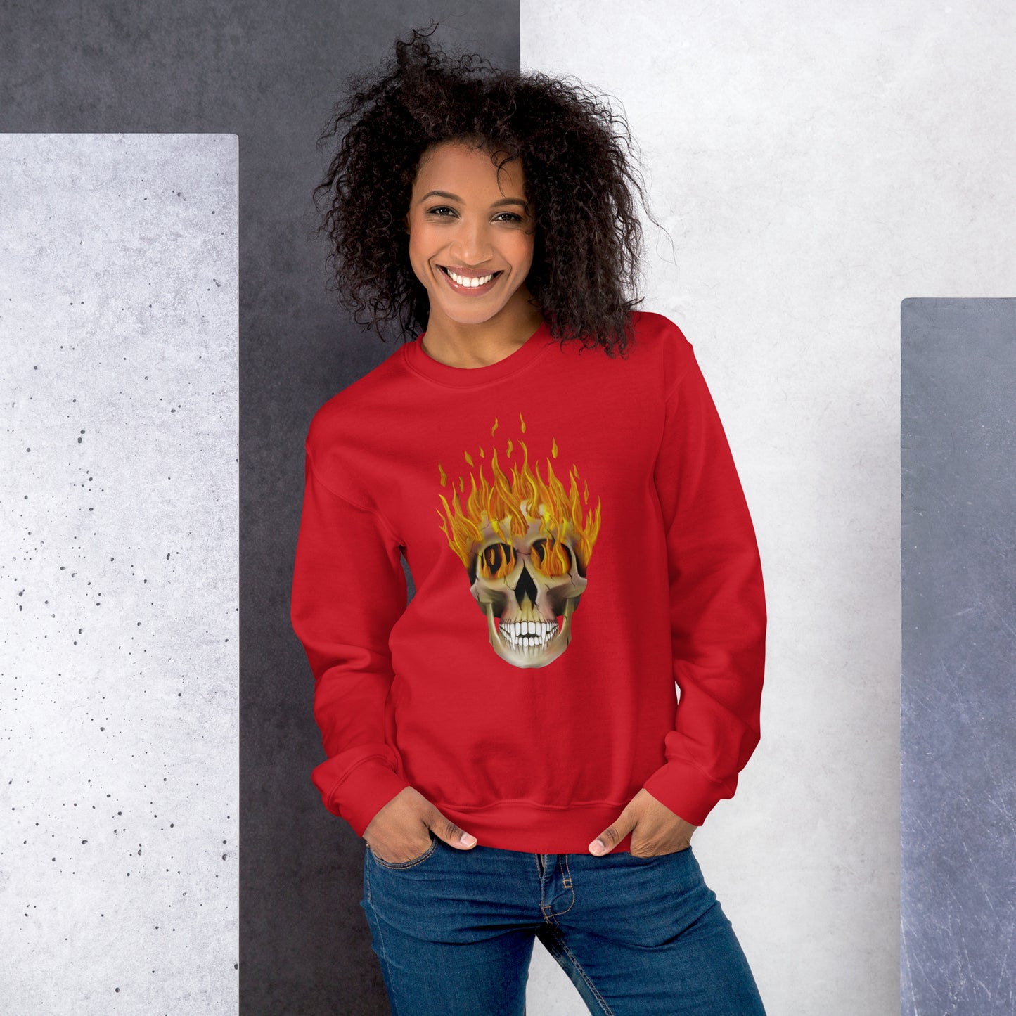 Flaming Skull Unisex Sweatshirt