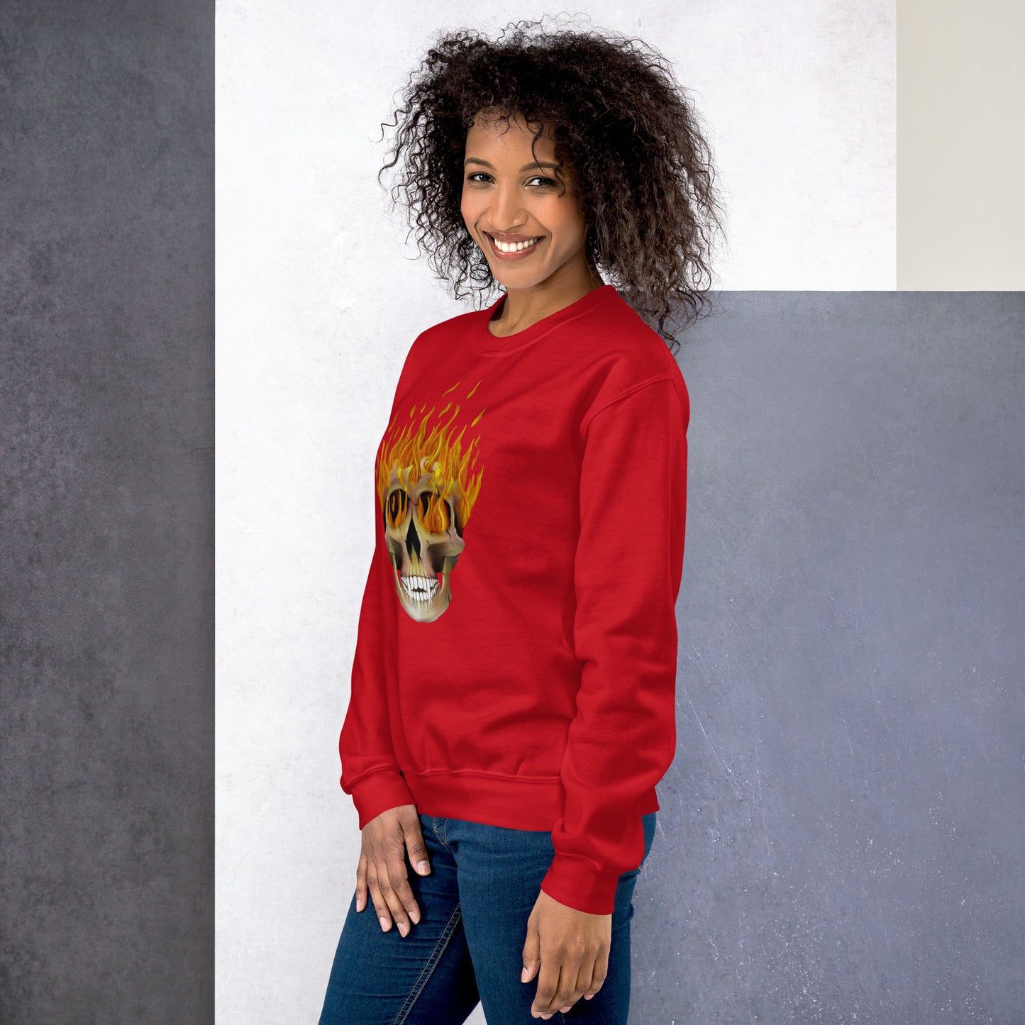 Flaming Skull Unisex Sweatshirt