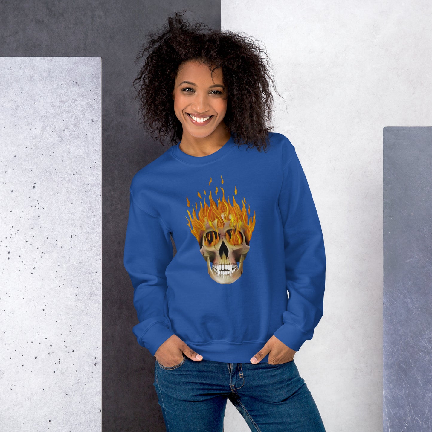 Flaming Skull Unisex Sweatshirt