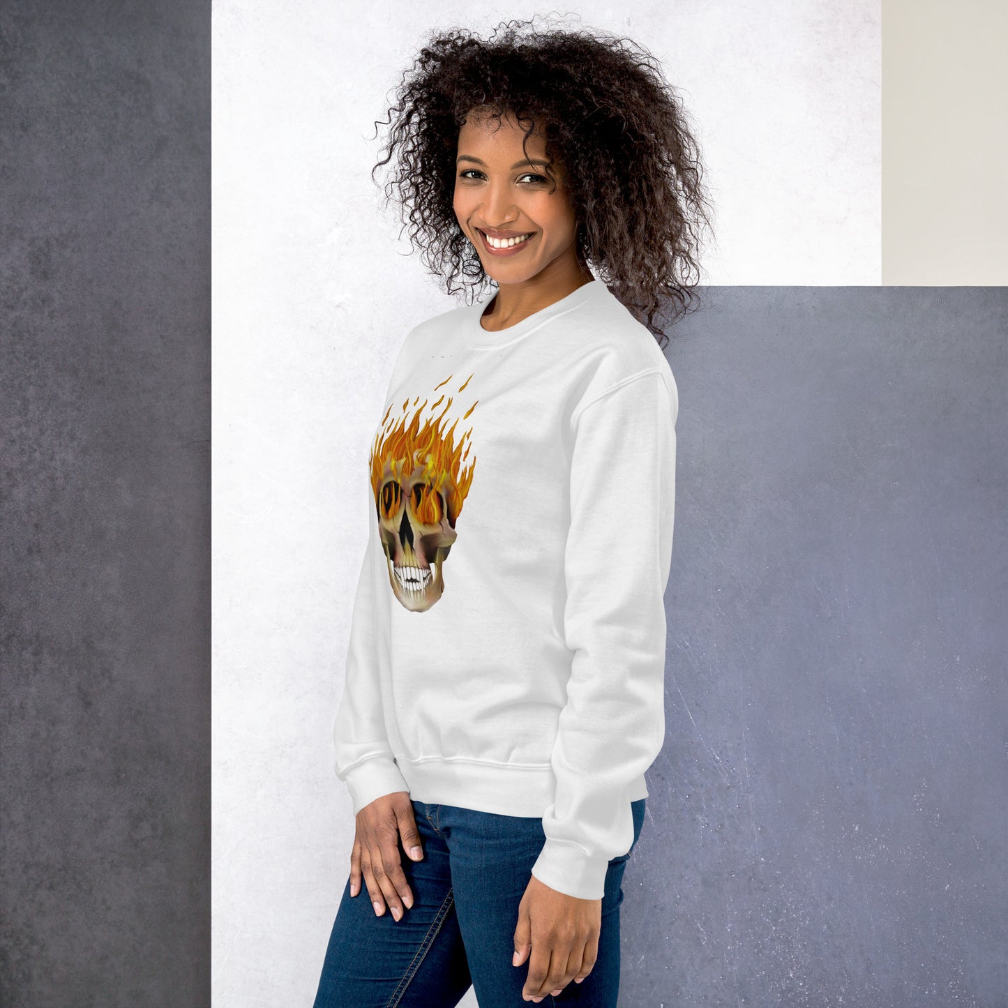Flaming Skull Unisex Sweatshirt