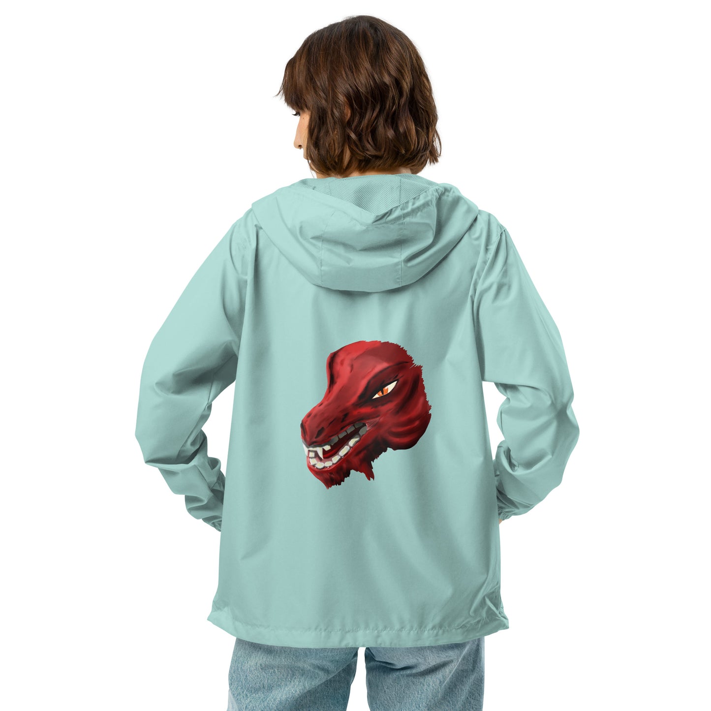 Demon Kobold Head Unisex lightweight zip up windbreaker