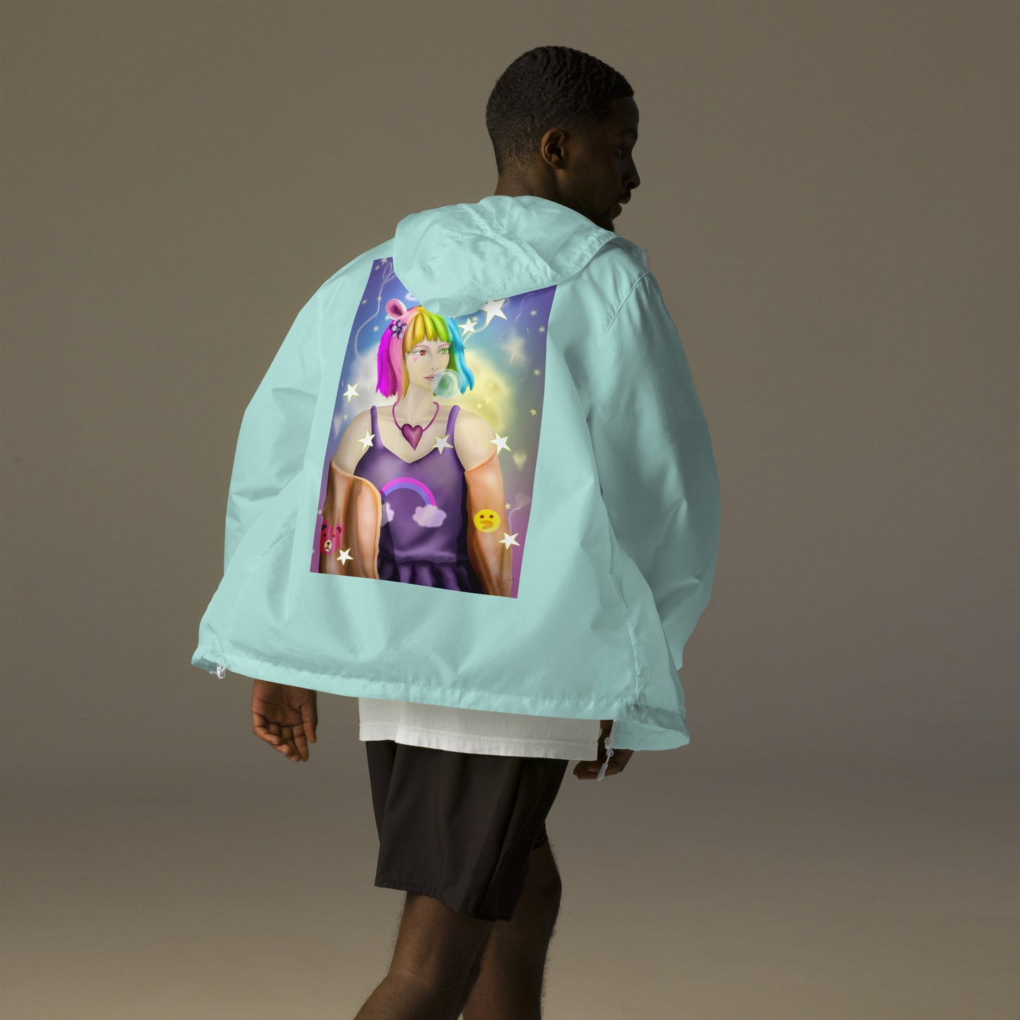 Bunny Bear Character Unisex lightweight zip up windbreaker