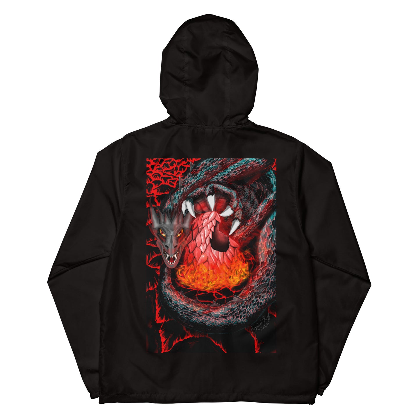 Black Dragon Hunting of Prey Unisex lightweight zip up windbreaker