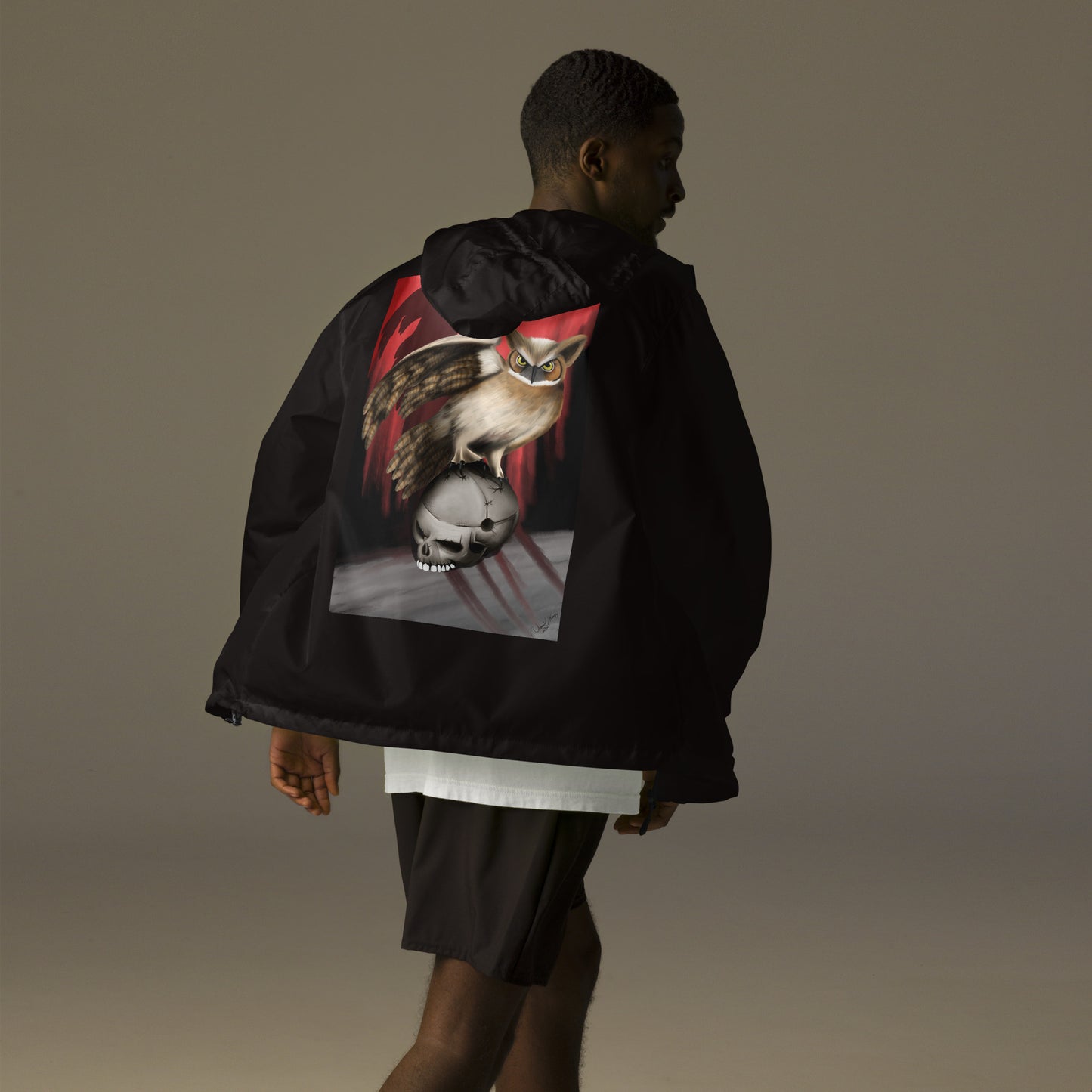 Death by OwlUnisex lightweight zip up windbreaker