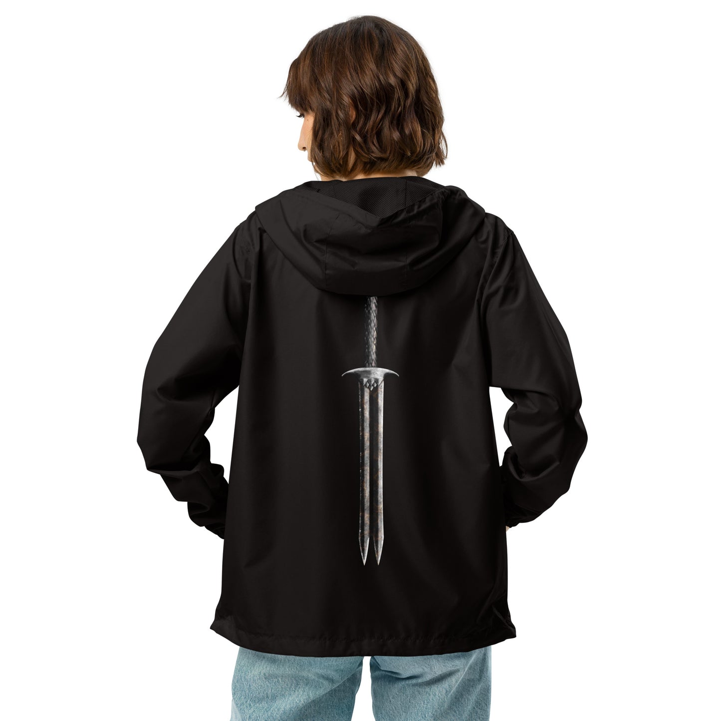 Double Blade Greatsword Unisex lightweight zip up windbreaker