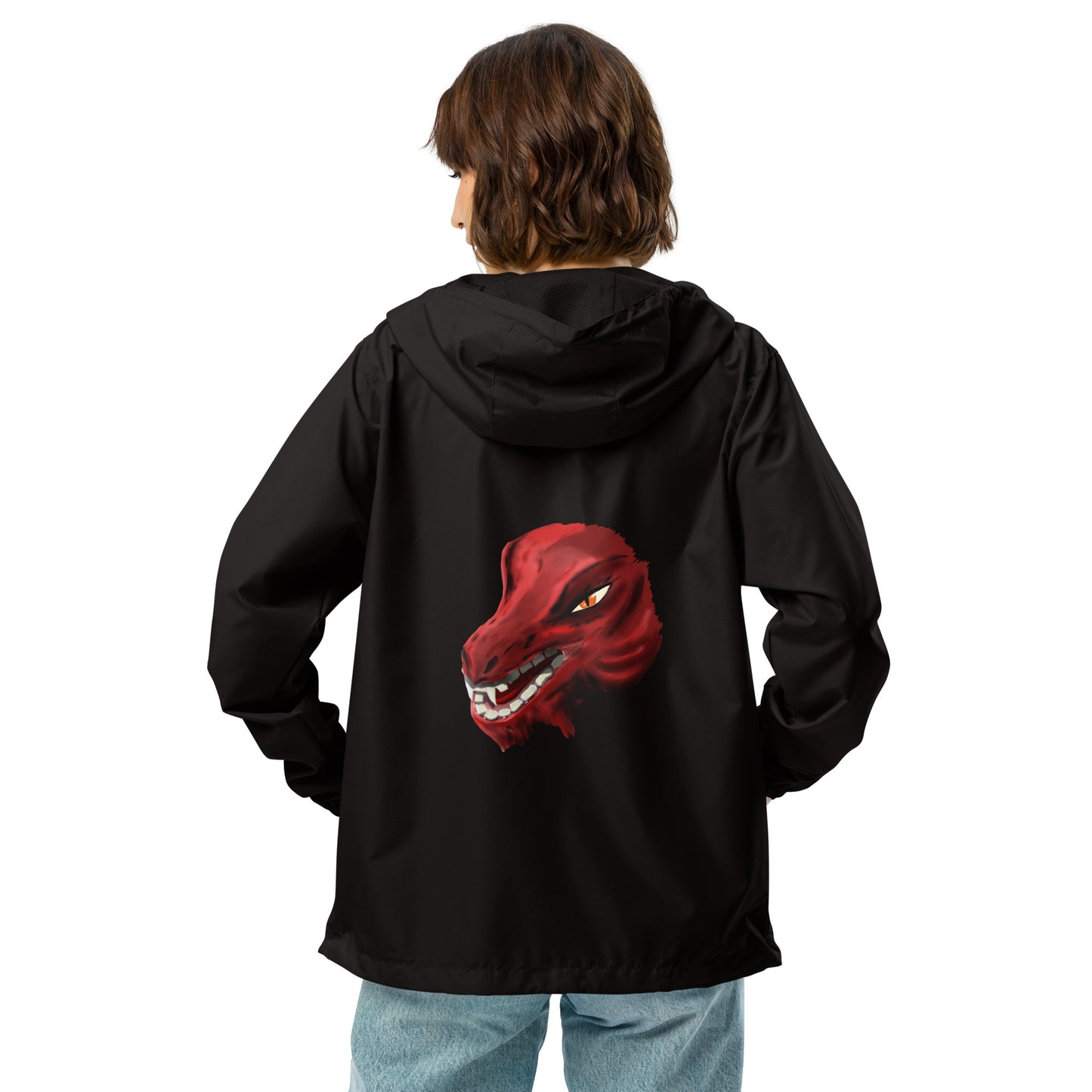 Demon Kobold Head Unisex lightweight zip up windbreaker