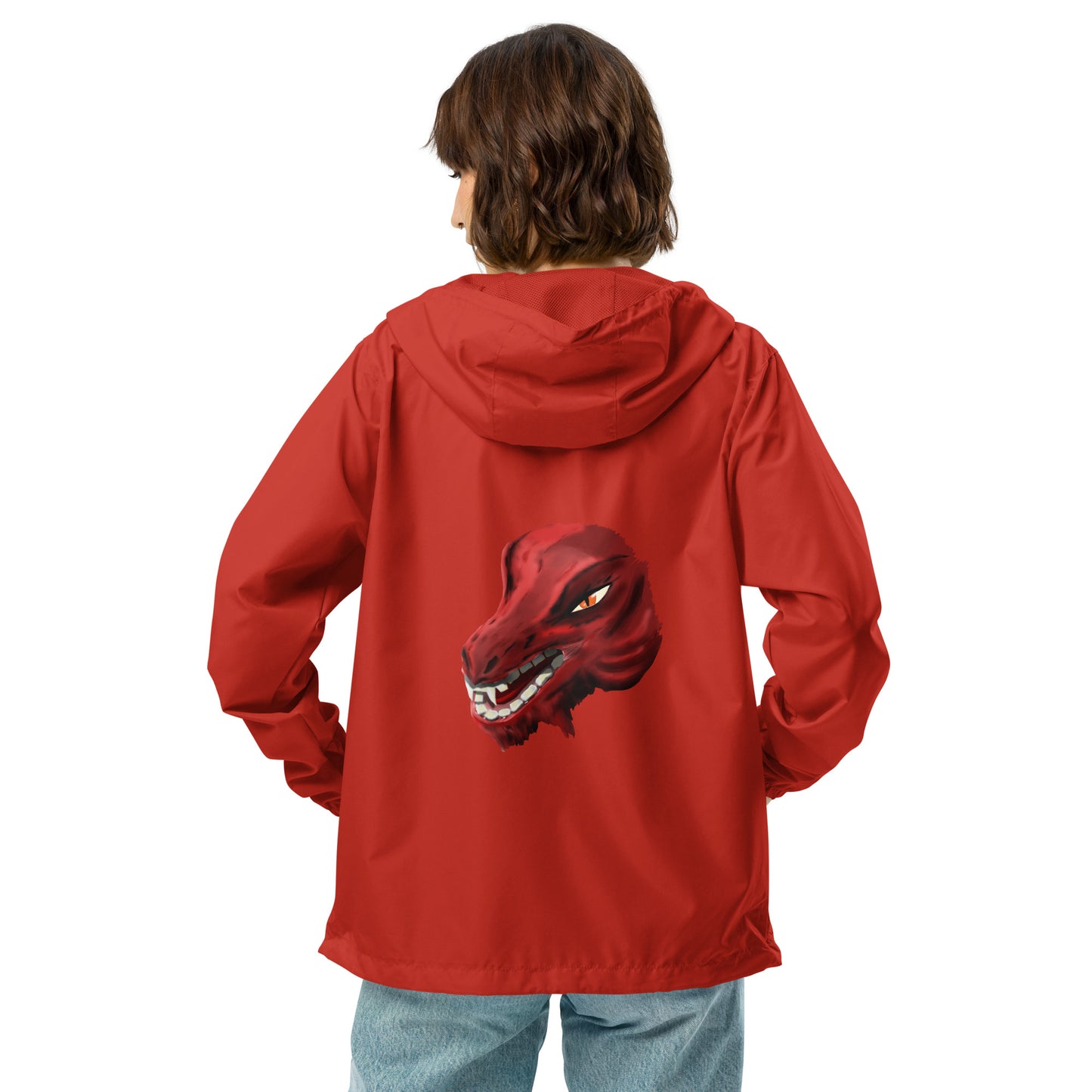 Demon Kobold Head Unisex lightweight zip up windbreaker