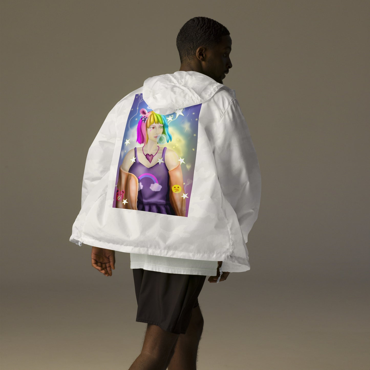 Bunny Bear Character Unisex lightweight zip up windbreaker