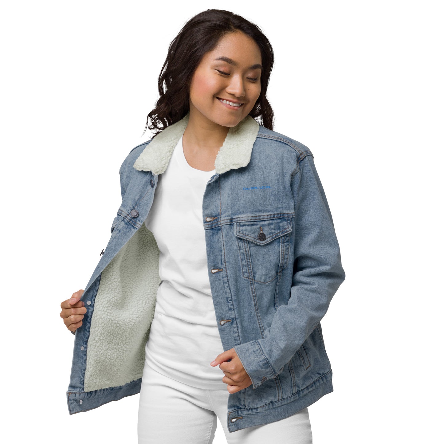D20 Epic Level Logo Unisex denim sherpa jacket