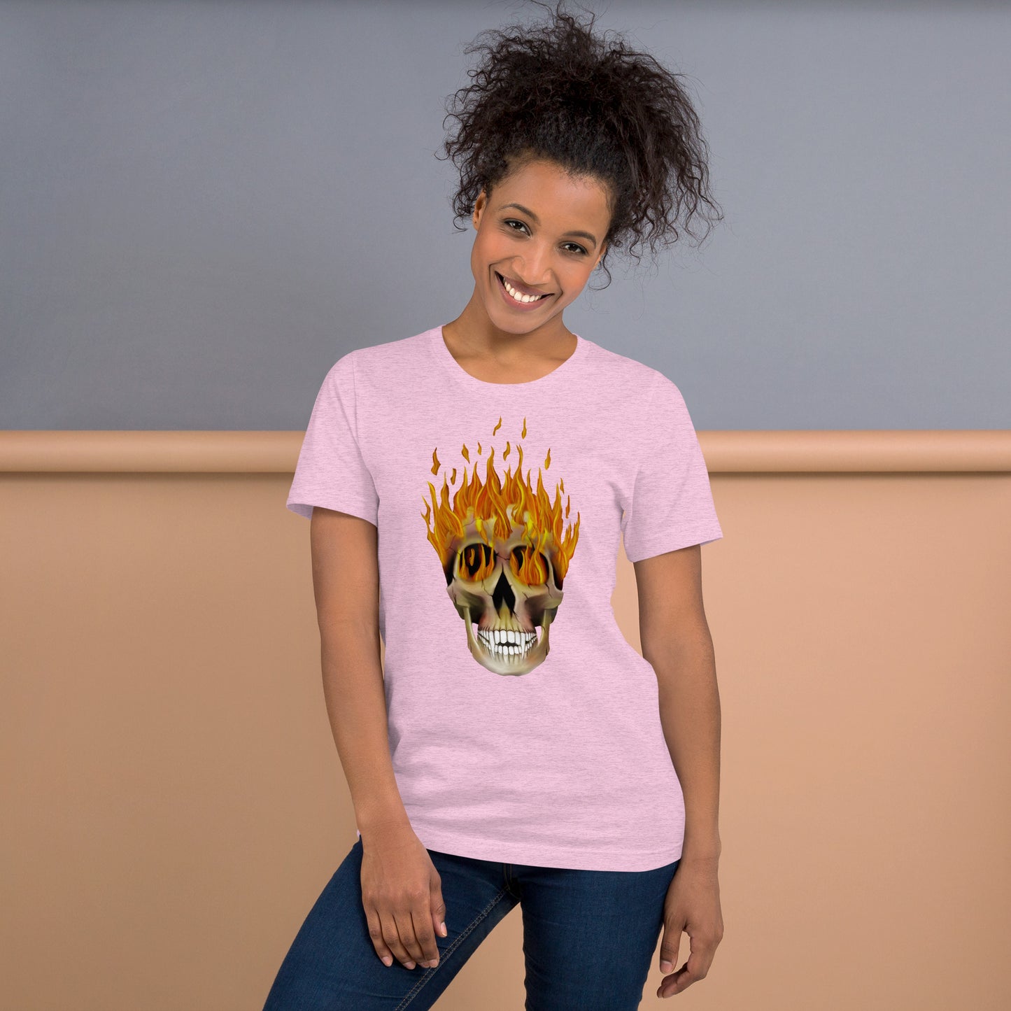 Flaming Skull Unisex t-shirt