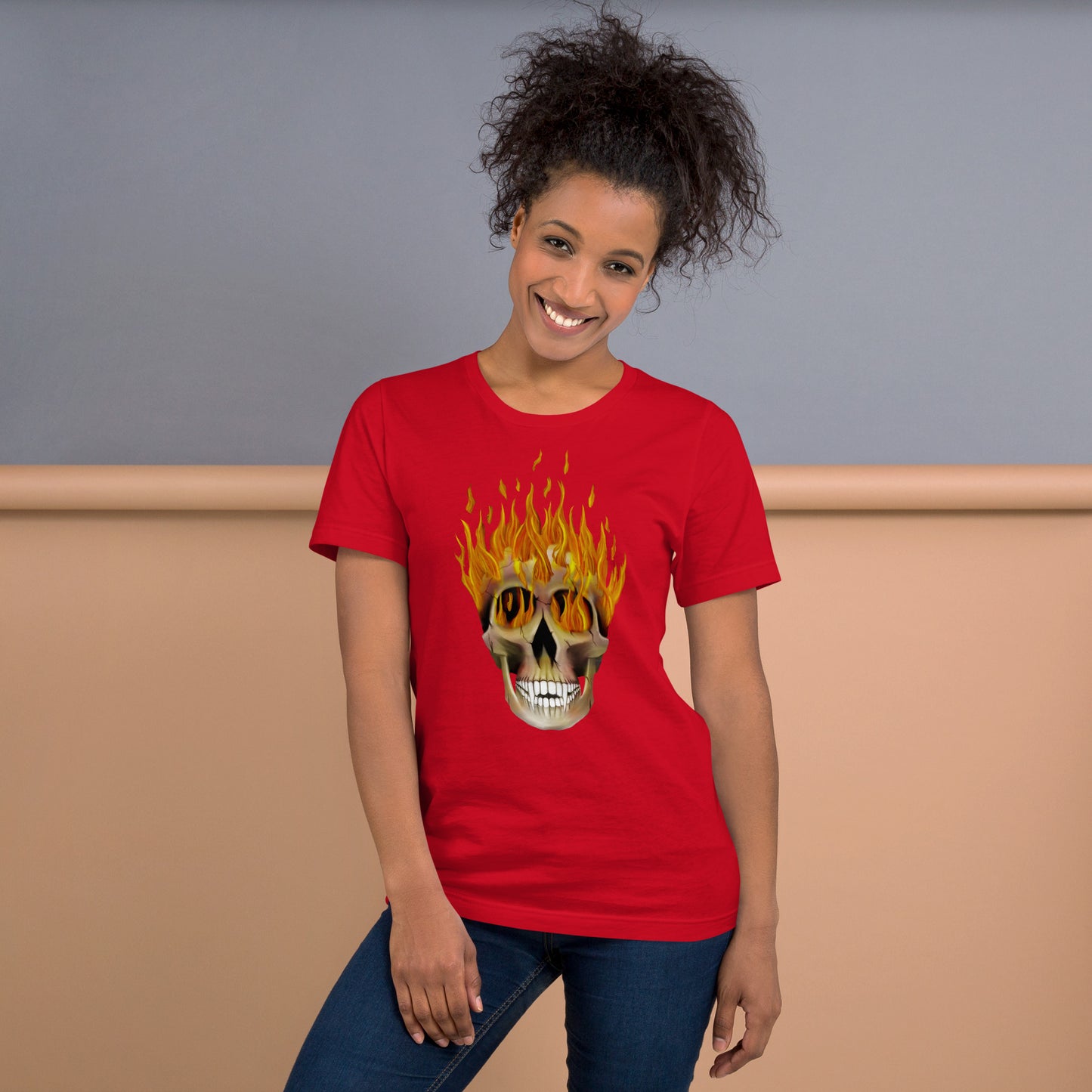 Flaming Skull Unisex t-shirt