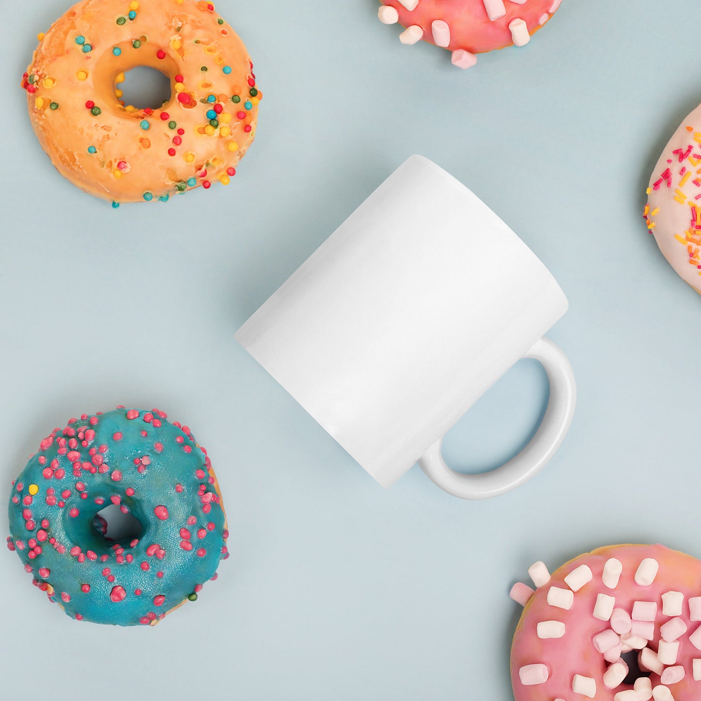 Role the Dice White glossy mug