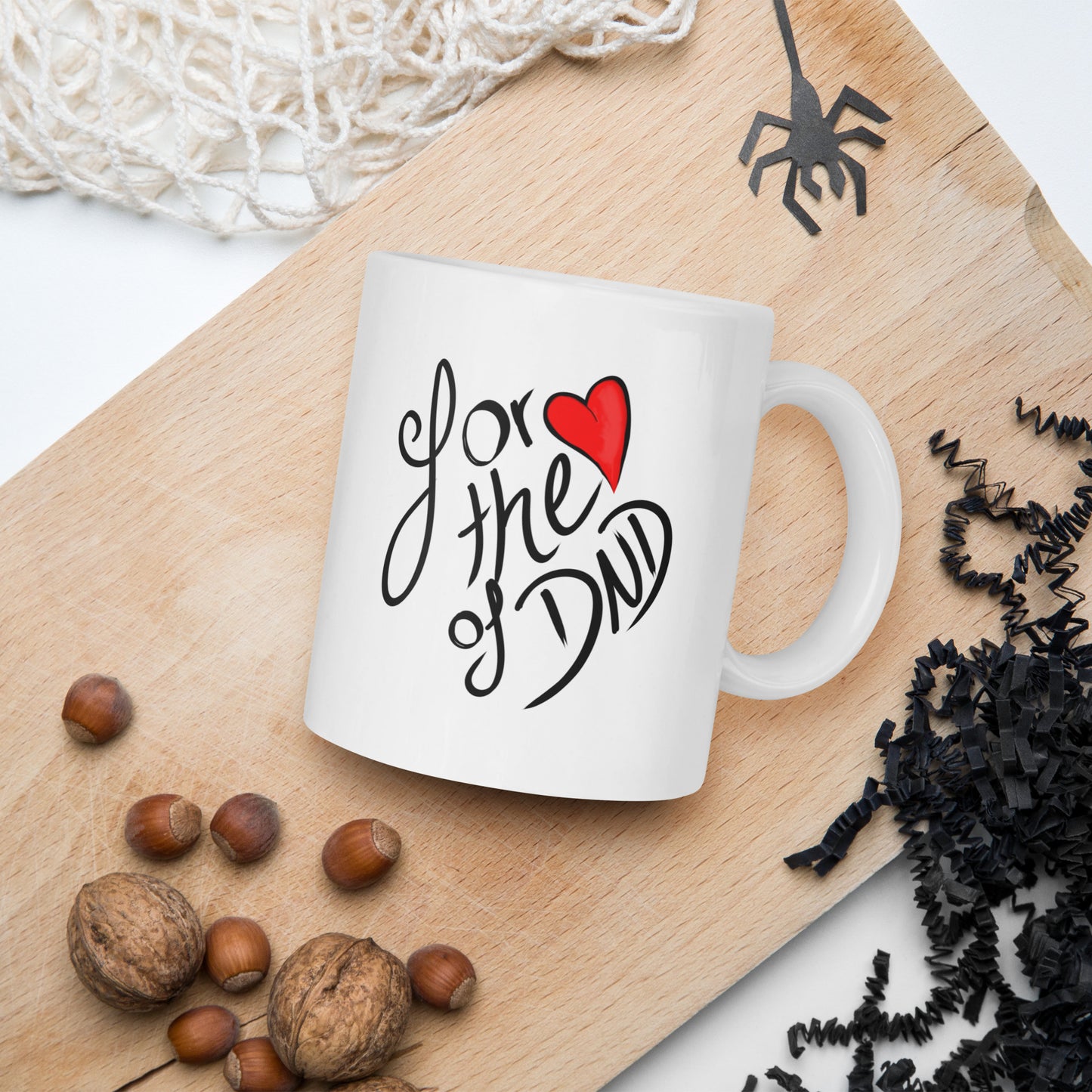 For the Love of DND White glossy mug