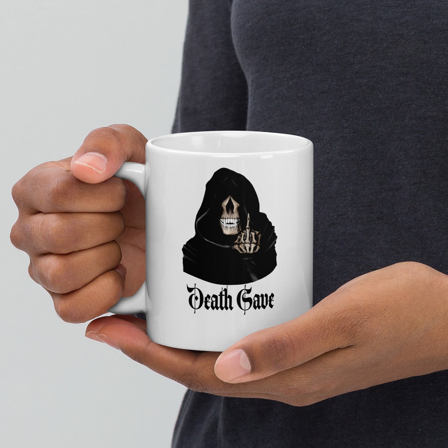 Death Save White glossy mug