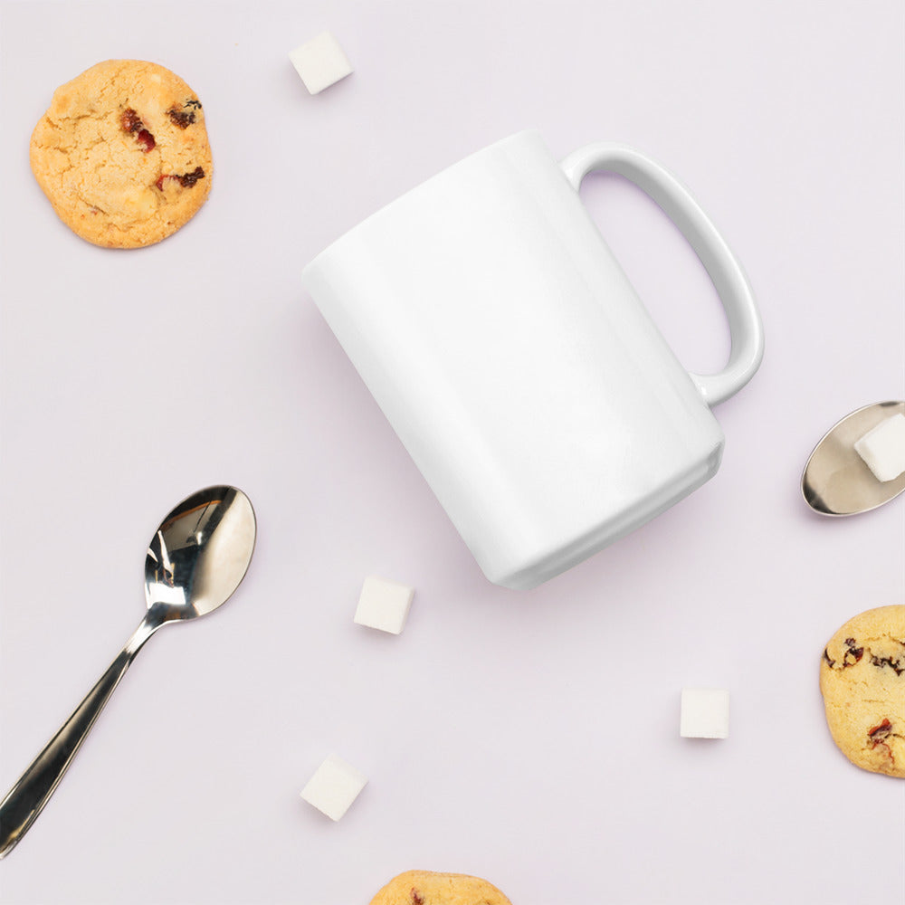 Death Owl White glossy mug