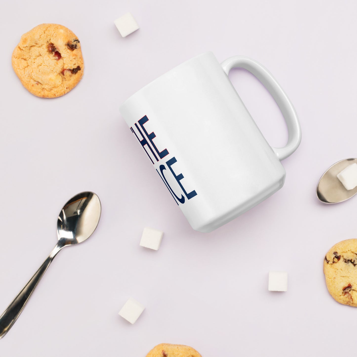 Role the Dice White glossy mug