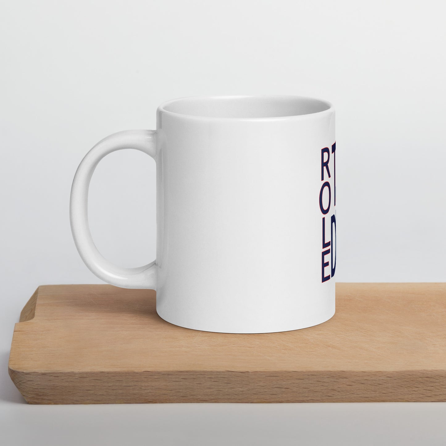 Role the Dice White glossy mug