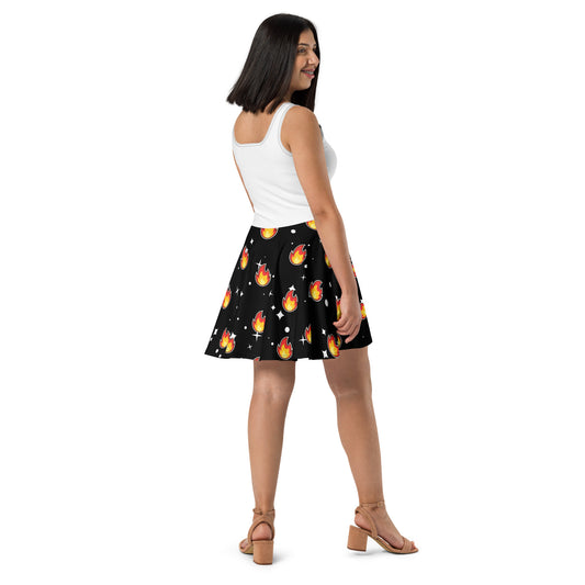 Flaming Skull Skater Dress