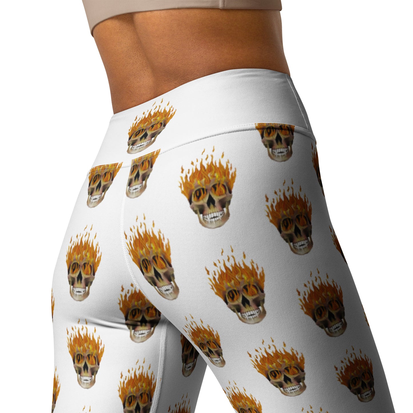 Flaming Skull Yoga Leggings