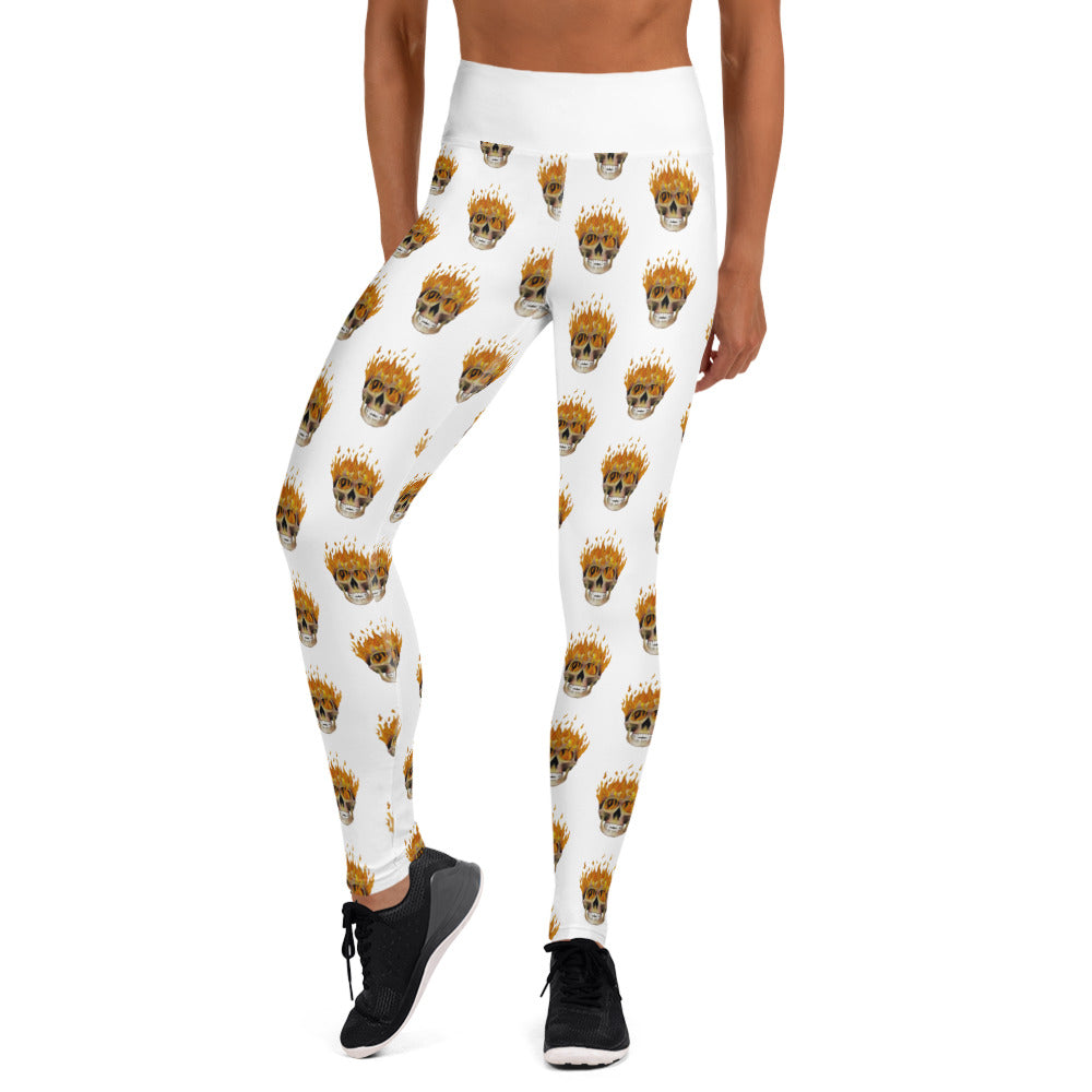 Flaming Skull Yoga Leggings