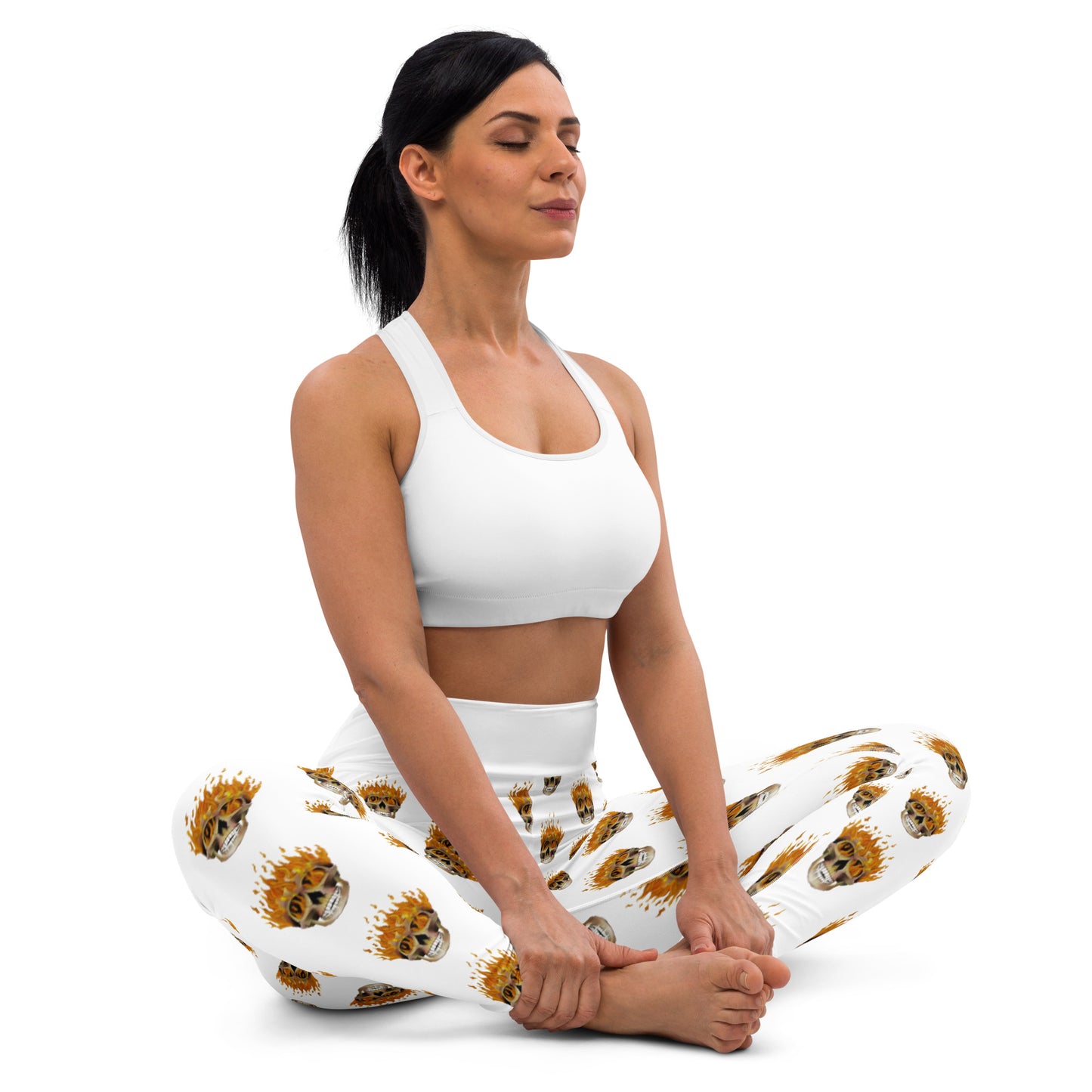 Flaming Skull Yoga Leggings