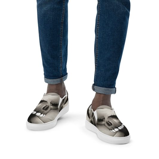 The Fallen (Skull Pattern)Men’s slip-on canvas shoes
