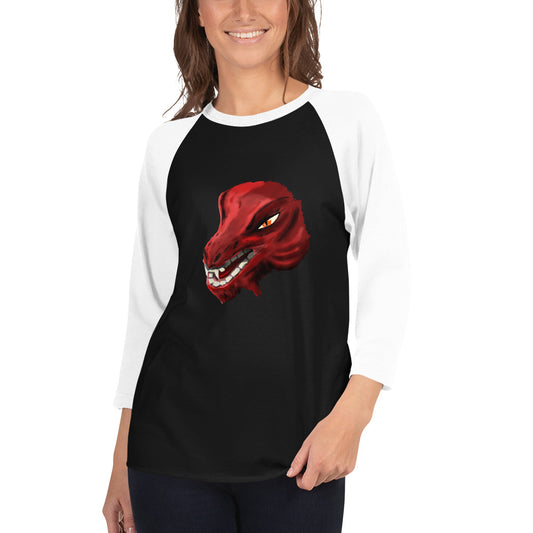 Demon Kobold Head 3/4 sleeve raglan shirt