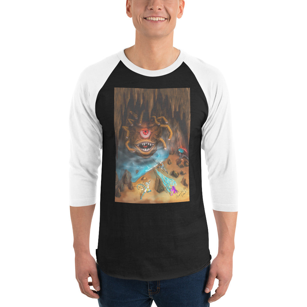 Beholder Party Fight 3/4 sleeve raglan shirt
