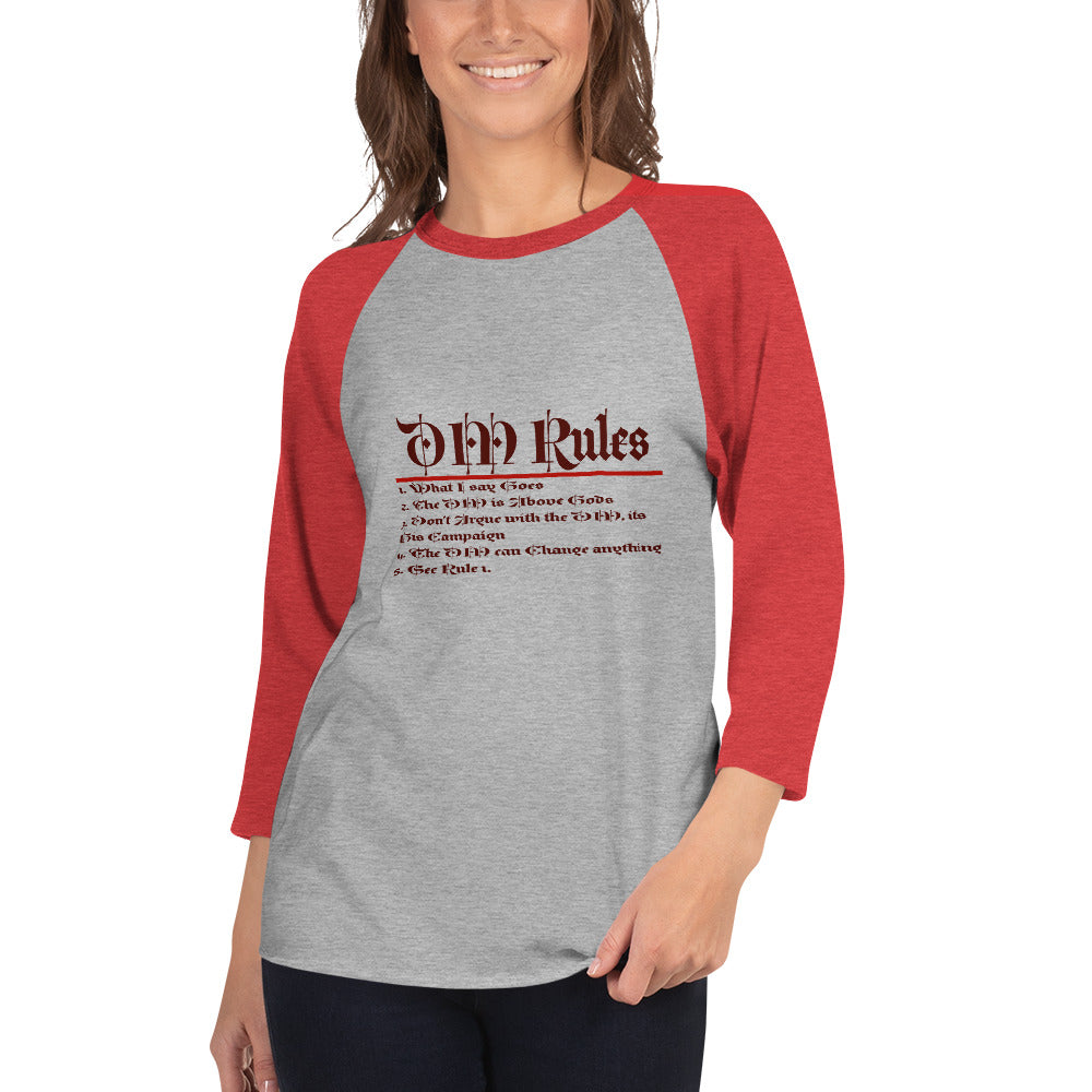 DM Rules 3/4 sleeve raglan shirt