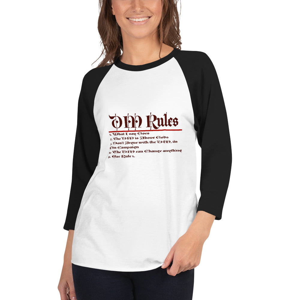 DM Rules 3/4 sleeve raglan shirt