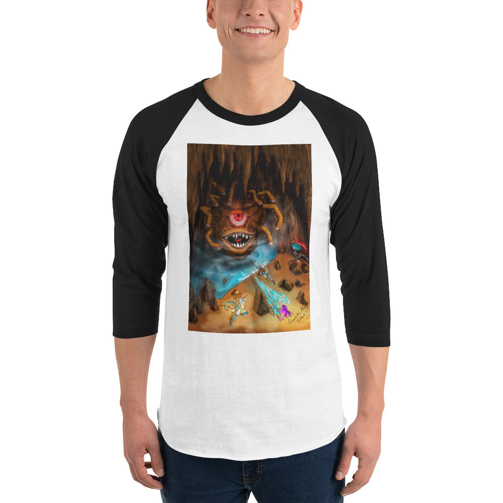 Beholder Party Fight 3/4 sleeve raglan shirt