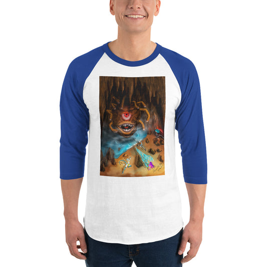 Beholder Party Fight 3/4 sleeve raglan shirt